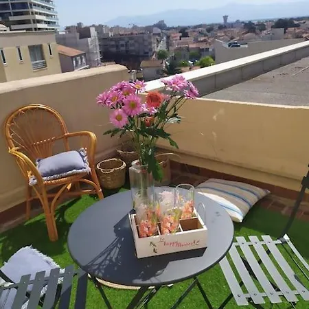 Apartment T2 Vue Terrasse Sud 50m Canet-plage *